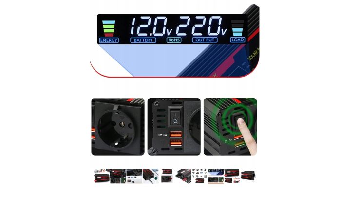 Інвертор перетворювач напруги 12v 220v 700 W / 2 000 W