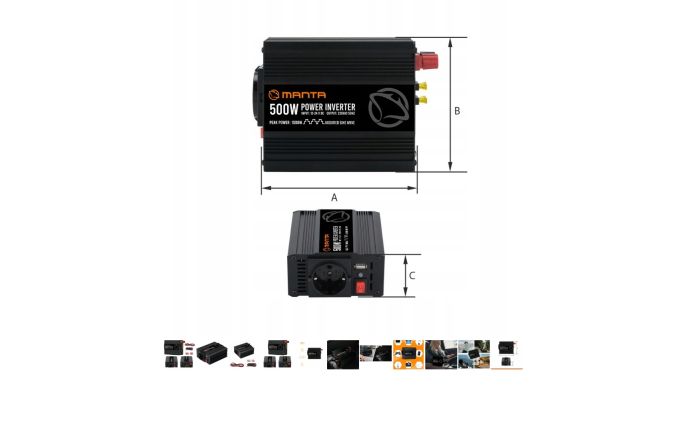 Інвертор перетворювач напруги 12v 220v 500 W / 1 000 W